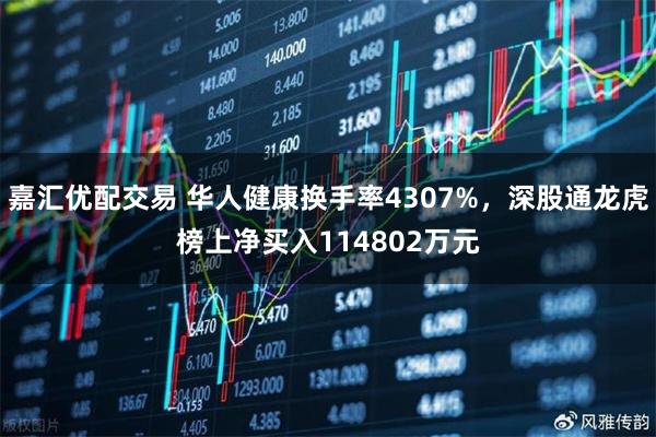 嘉汇优配交易 华人健康换手率4307%，深股通龙虎榜上净买入114802万元